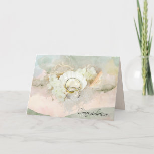 Carte Bagues mariages en coquillage et sable