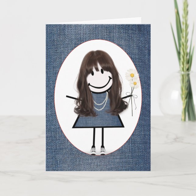 Carte Baguette d'anniversaire de l'ami Figure Girl (Devant)