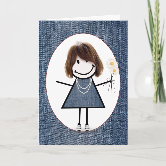 Carte Baguette d'anniversaire de l'ami Figure Girl (Devant)