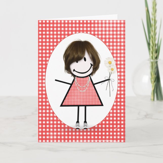Carte Baguette d'anniversaire de l'ami fille sur En vich (Devant)