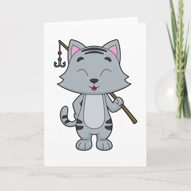 Carte Baguette de pêche de chat (Devant)