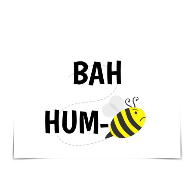 Carte "Bah Humbug" avec une abeille grincheuse (Créateur téléchargé)