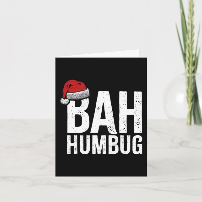 Carte Bah Humbug. Fun Sarcastique Anti Noël vacances (Devant)