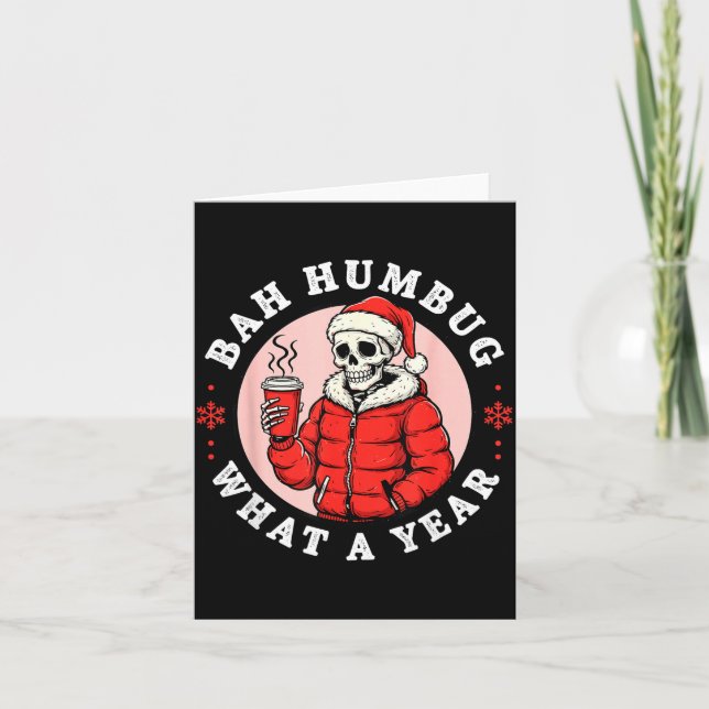Carte Bah Humbug Skull Hat Santa's Candy Christmas Pajam (Devant)
