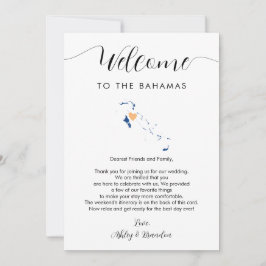 Carte Bahamas Mariage Bienvenue Lettre Itinéraire 