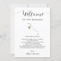 Carte Bahamas Mariage Bienvenue Lettre Itinéraire 