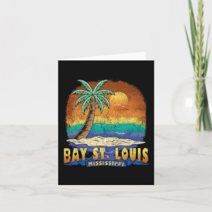 Carte Baie St Louis Mississippi Souve Vintage en détress