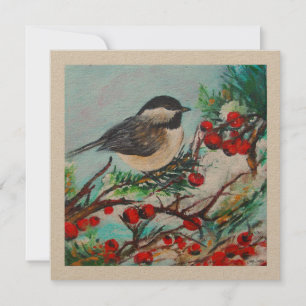 Carte Baies d'hiver mignonnes de poulet