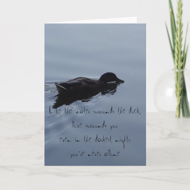 Carte Baignade dans le lac Citation inspirante (Devant)