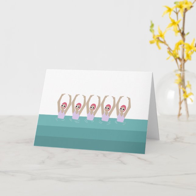 Carte Baigneurs artistiques | Illustration de natation a (Fleur jaune)