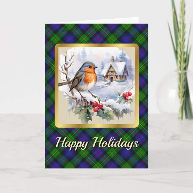 Carte Baillie Crest & Tartan avec Robin Personnalisé (Devant)