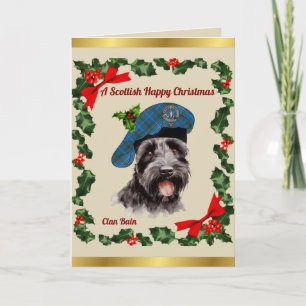 Carte Bain Scottie Dog Noël personnalisé