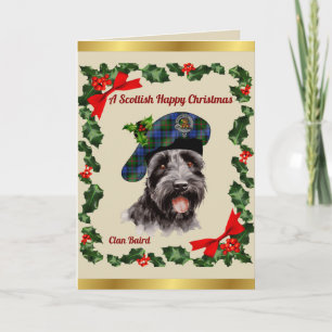 Carte Baird Scottie Dog Noël personnalisé