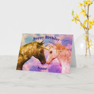 Carte Baiser Unicorns Imaginaire Personnalisé Anniversai
