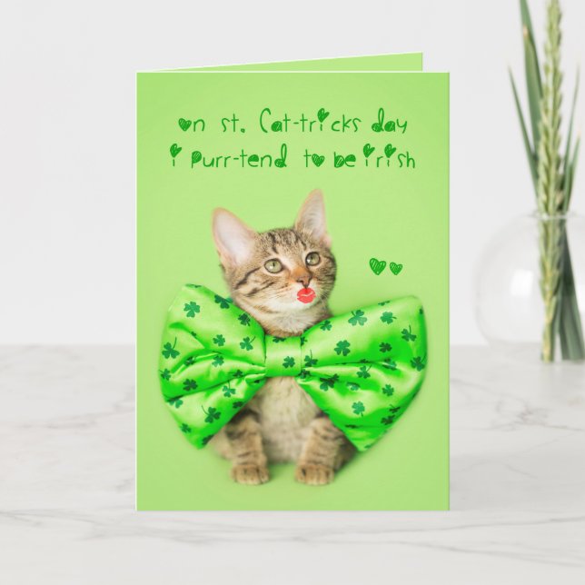 Carte Baisers de chaton de jour de St Patricks (Devant)
