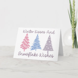 Carte Baisers d'hiver et Vœux de flocons de neige