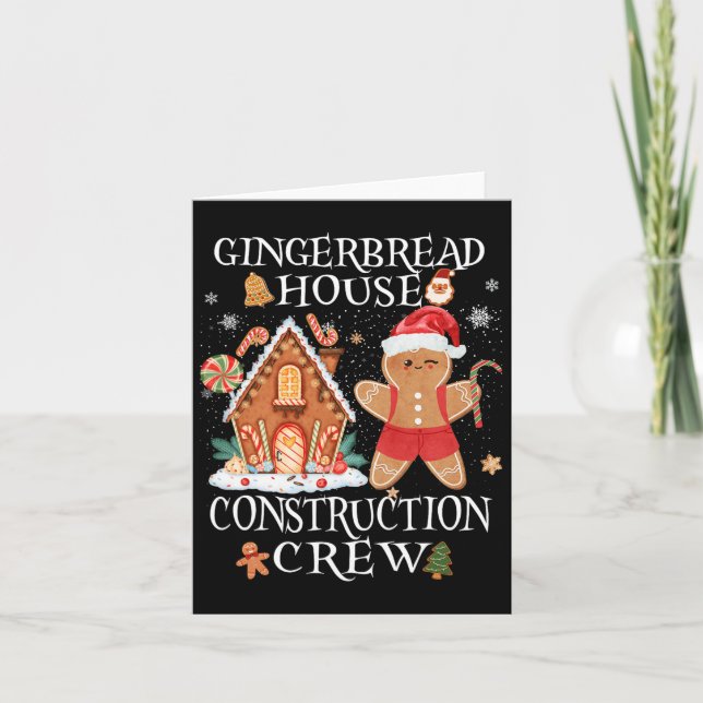 Carte Baking Xmas Gingpain Maison Construction Crew De (Devant)