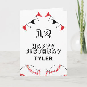 Carte Bal de baseball et drapeaux Anniversaire de enfant