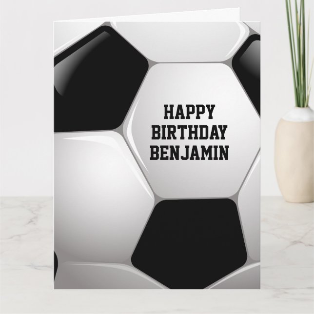 Carte Bal de football personnalisable Joyeux anniversair (Devant)