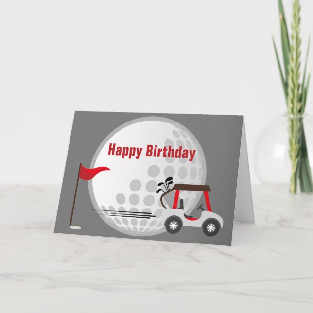 Carte Bal de golf, Cart & Cote pour un anniversaire amus (Devant)