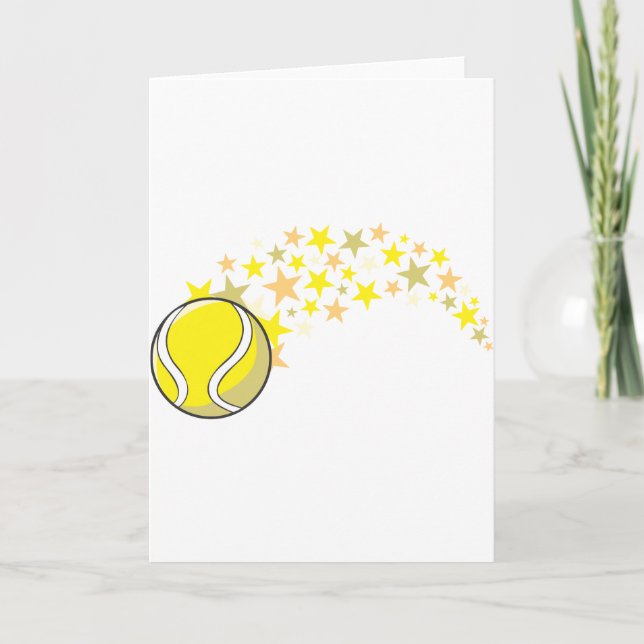 Carte Bal de tennis volant avec étoiles (Devant)