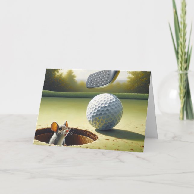 Carte Bal Et Souris De Golf Anniversaire (Devant)