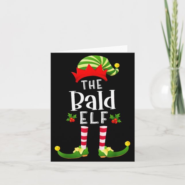 Carte Bald Christmas Elf Matching Pajama X-mas Party  (Devant)