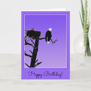 Carte Bald Eagle au coucher du soleil - Art original de 