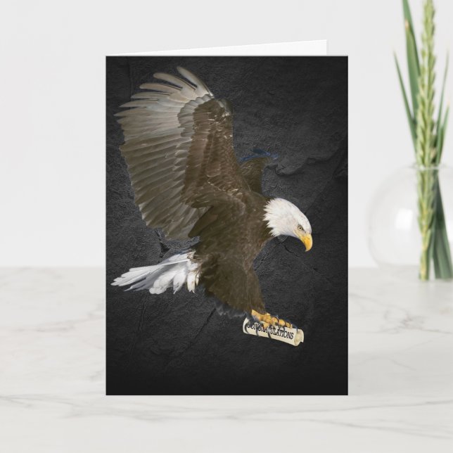 Carte Bald Eagle Avec Félicitations Diplôme D'Études Sup (Devant)