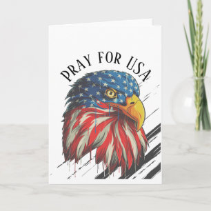 Carte Bald Eagle Bird USA Flag Prière pour les USA Blair