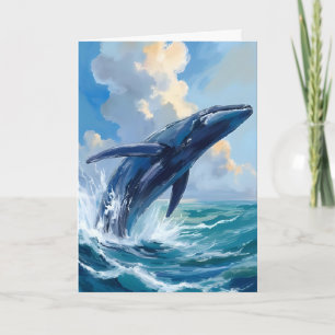 Carte Baleine bleue animal marin