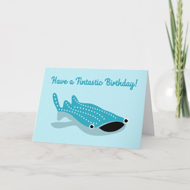 Carte Baleine requin Avoir un anniversaire fintastique (Devant)