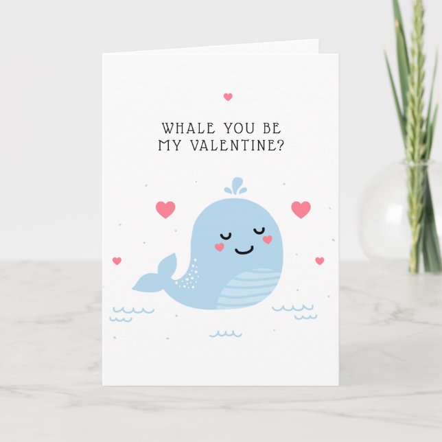 Carte Baleine Tu Es Ma Valentine ? (Devant)