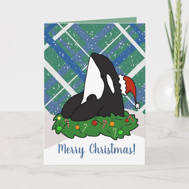 Carte Baleine tueuse Orca Christmas (Devant)