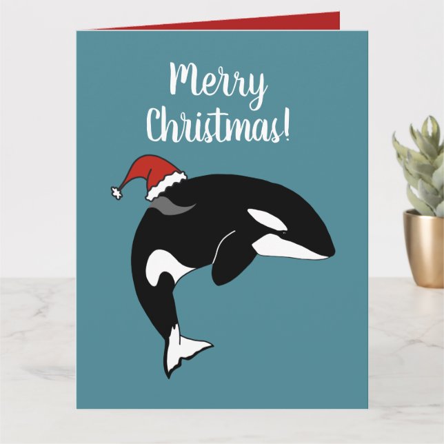 Carte Baleine tueuse Orca Christmas (Petite plante)