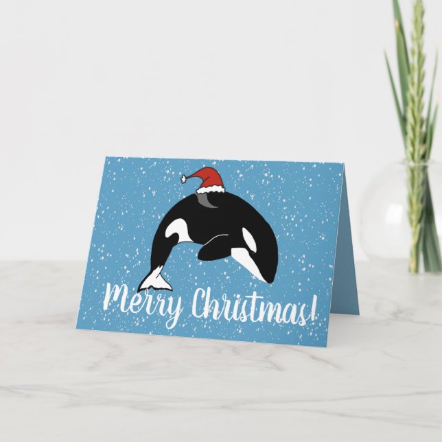 Carte Baleine tueuse Orca Christmas (Devant)