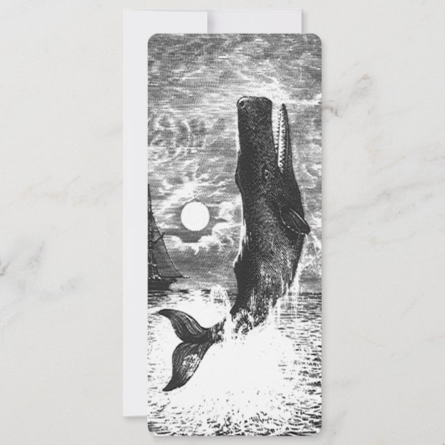Carte Baleine vintage, Vie Marine Animaux (Devant)