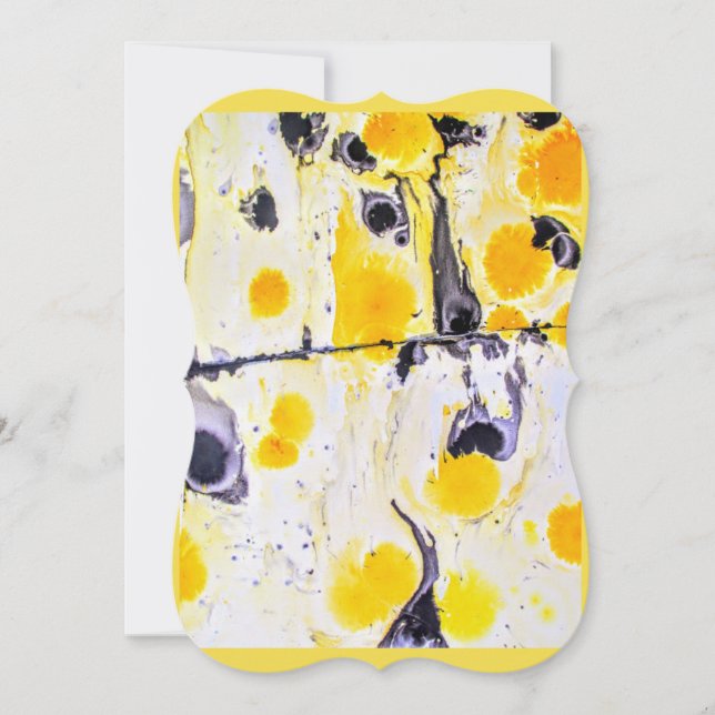 Carte Balise Cadeau Artistique Jaune et Noire (Devant)