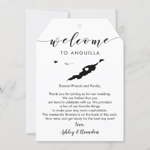 Carte Balise de bienvenue du Mariage d'Anguilla, lettre 