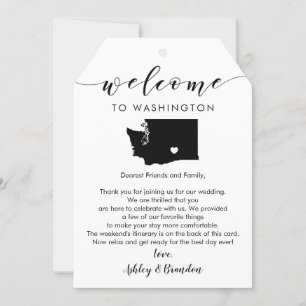 Carte Balise de bienvenue du Mariage de Washington, lett