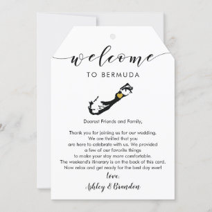 Carte Balise de bienvenue du Mariage des Bermudes, lettr
