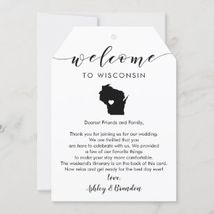 Carte Balise de bienvenue du Mariage du Wisconsin, lettr
