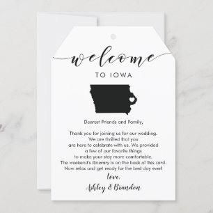 Carte Balise de bienvenue du Mariage Iowa, lettre Itinér