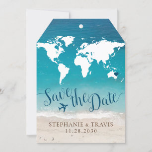 Carte Balise de mariage de destination plage