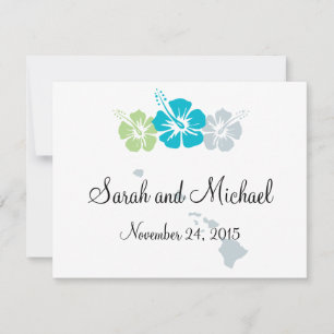Carte Balise Fleur Faveur Hawaii et Hibiscus