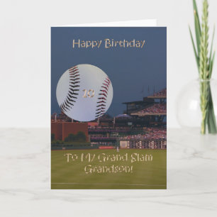 Carte Ball Park 10th Birthday Grandson Card