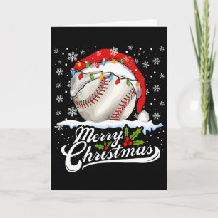 Carte Balle de baseball de Noël Chapeau de Père Noël Xma