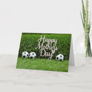 Carte Balle de football avec Joyeuse Fête des Mères et C