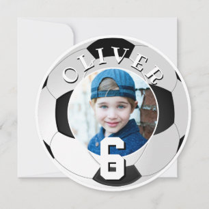 Carte Balle de football pour enfants Photo d'âge d'anniv