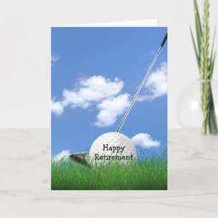 Carte Balle de golf de retraite dans l'herbe
